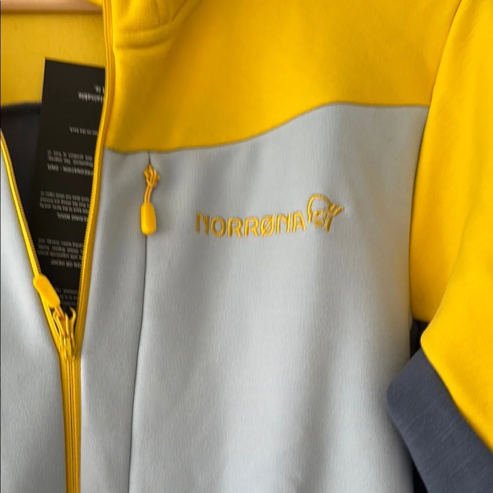 Norrona Yellow and Gray Full-Zip Hoodie - Picture 2 of 6